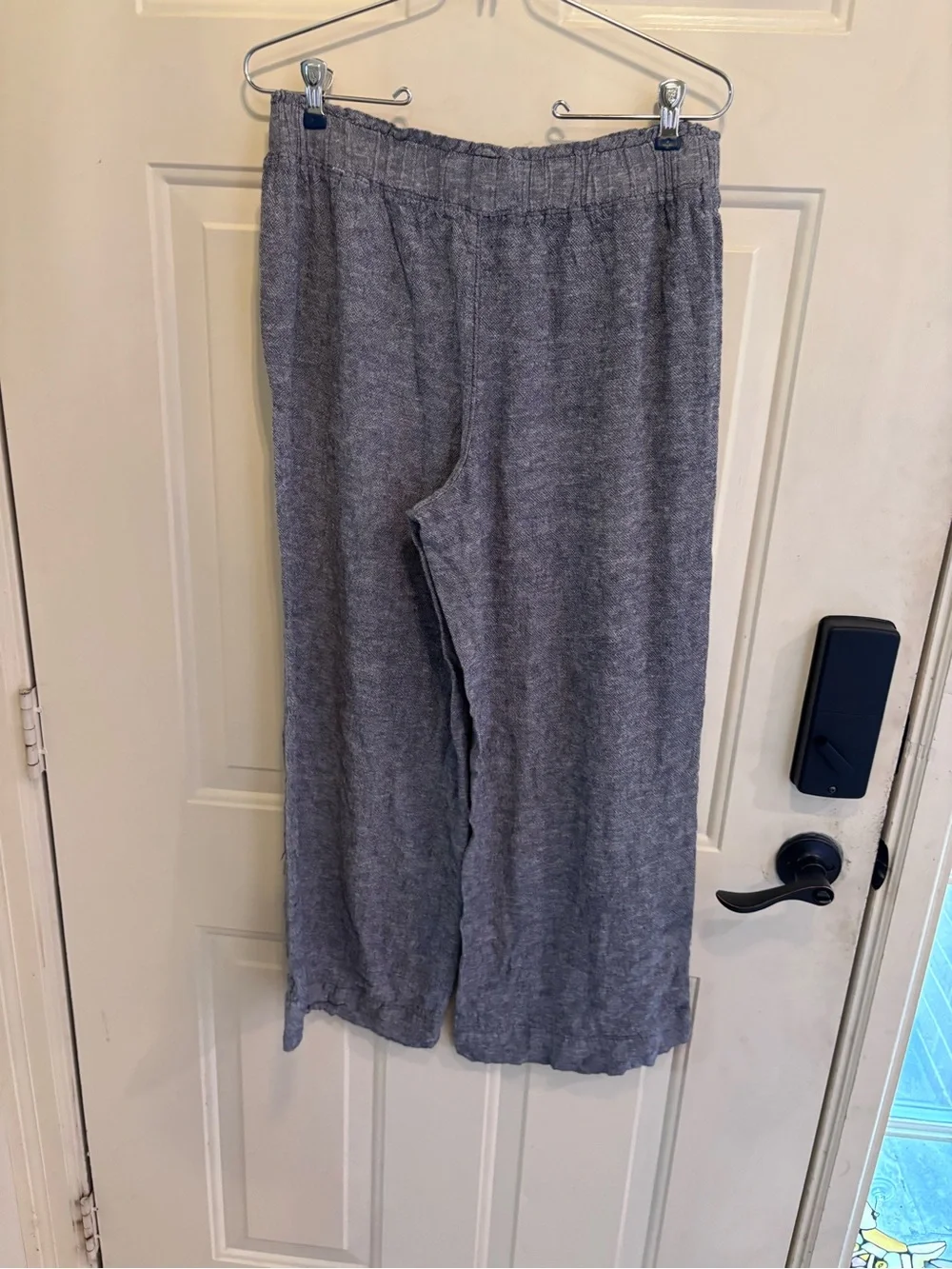 Time and Tru Wide-Leg Linen-Blend Pants in Slate